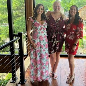 Lulu's Pink and White Floral Maxi Dress